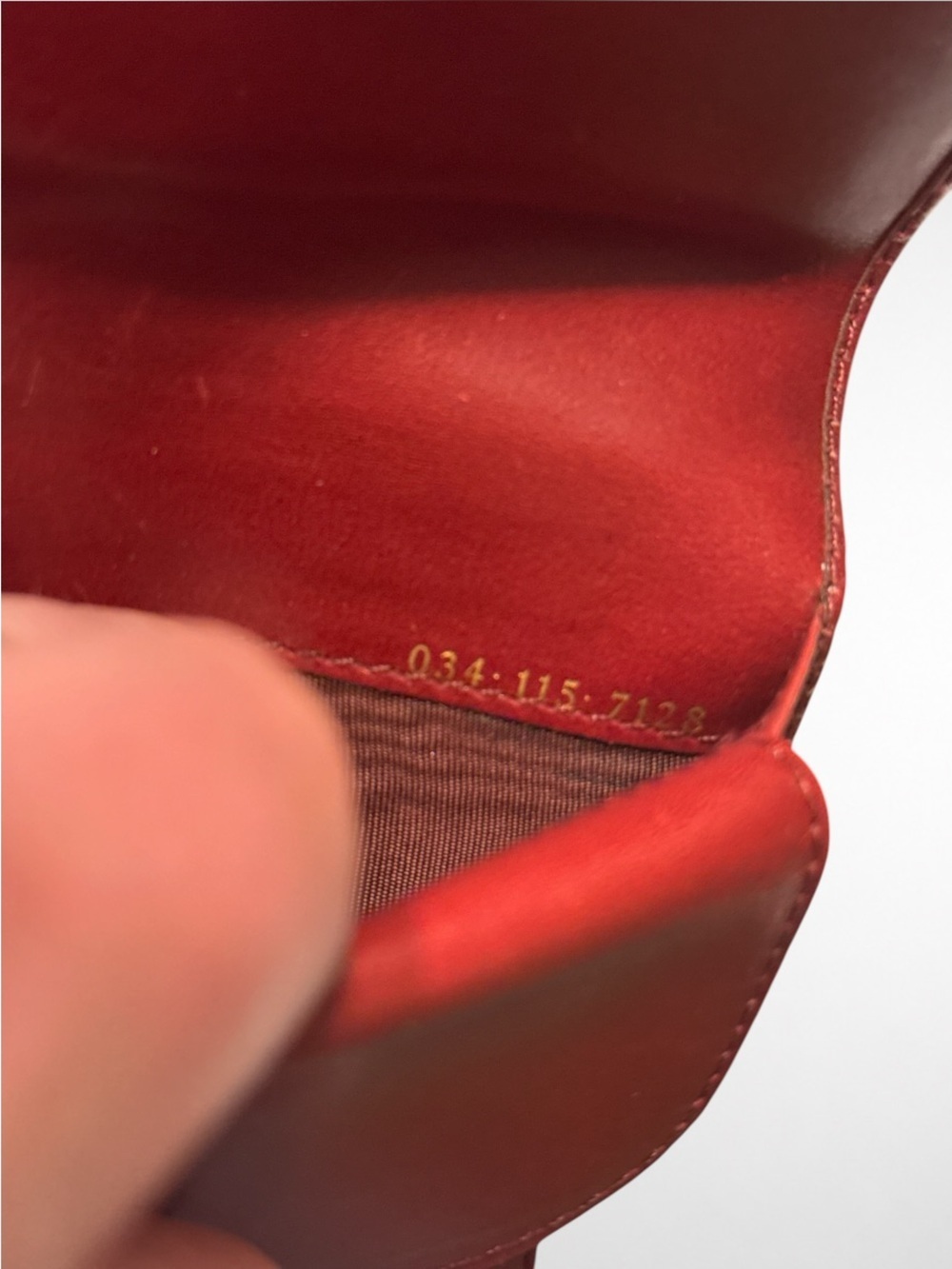 Gucci Vintage Authentic Red Leather Wallet Chain Crossbody Clutch Horsebit COA - Picture 14 of 16